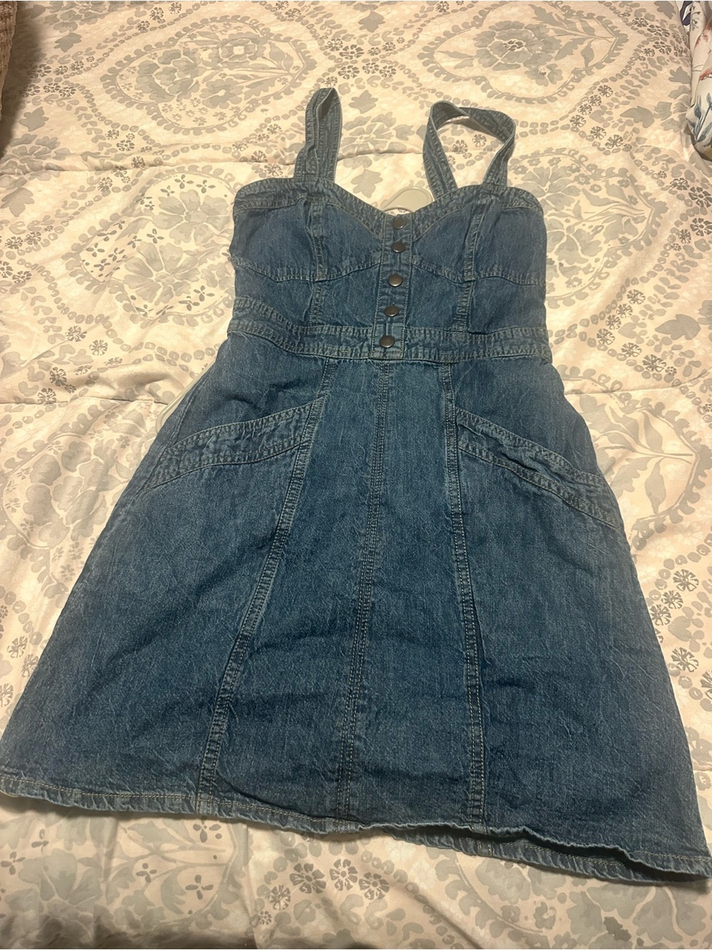 Japna Blue Denim Button-Front Mini Dress